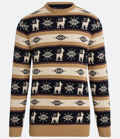 Suéter en Algodón con Estampado de Llamas 5
