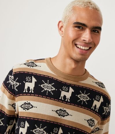 Suéter en Algodón con Estampado de Llamas 4