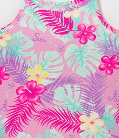 Blusa de Tirantes Estampada Floral Tropical - Talle 5 a 14 años 3