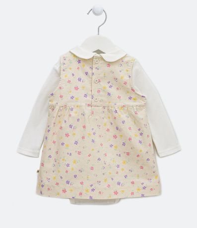 Vestido Infantil Floral con Body Cuello Muñeca - Talle 0 a 18 meses 2
