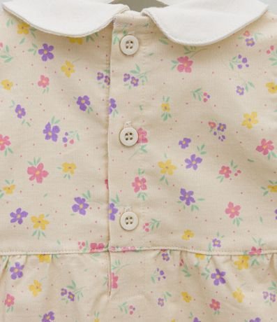 Vestido Infantil Floral con Body Cuello Muñeca - Talle 0 a 18 meses 6