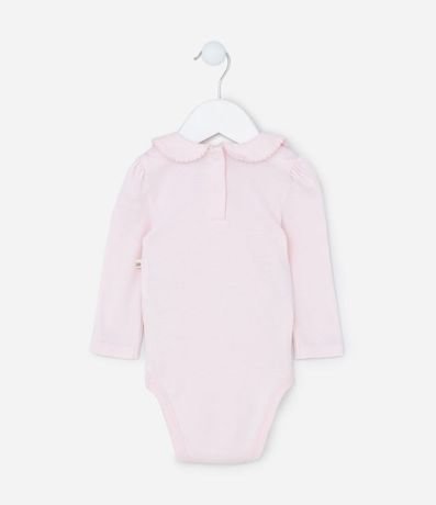 Body Infantil en Suedine con Bordado de Flor y Cuello Muñeca - Talle RN a 24 meses 2