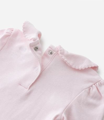 Body Infantil en Suedine con Bordado de Flor y Cuello Muñeca - Talle RN a 24 meses 3