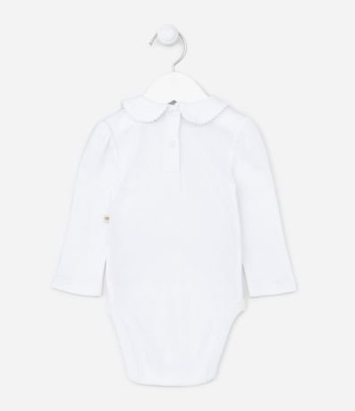 Body Infantil en Suedine con Bordado de Flor y Cuello Muñeca - Talle RN a 24 meses 2