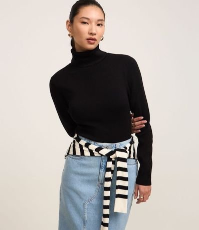 Suéter en Punto con Cuello Alto Estructurado 1