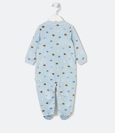Mono Infantil en Plush Estampado Caritas de Oso con Pies - Talle RN a 24 meses 2