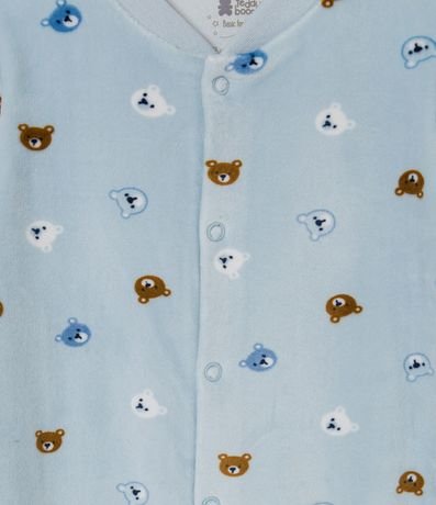 Mono Infantil en Plush Estampado Caritas de Oso con Pies - Talle RN a 24 meses 3