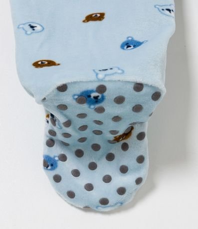 Mono Infantil en Plush Estampado Caritas de Oso con Pies - Talle RN a 24 meses 5