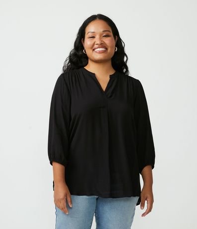 Blusa en Viscosa con Manga 3/4 Curve & Plus Size