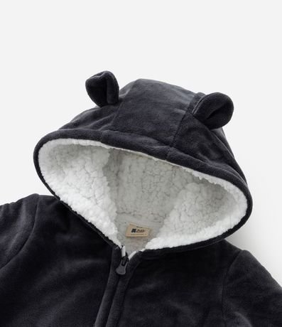 Mono Infantil en Plush Forro con Pelo y Capucha con Orejitas - Talle RN al 18 meses 6