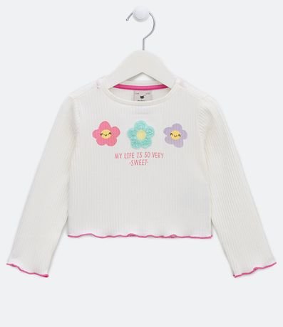 Blusa Infantil Acanalada con Estampado de Flores - Talle 1 a 5 años 1
