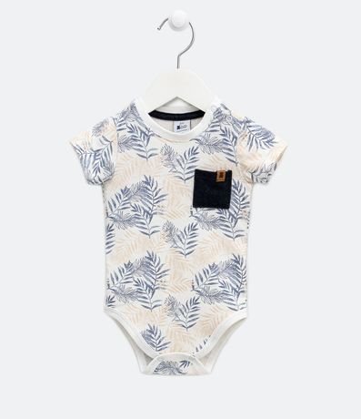 Conjunto Infantil Estampado Follaje con Pequeño Bolsillo - Talle 3 a 24 meses 2