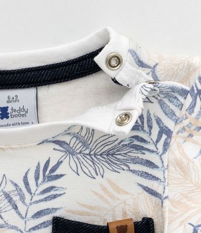 Conjunto Infantil Estampado Follaje con Pequeño Bolsillo - Talle 3 a 24 meses 4