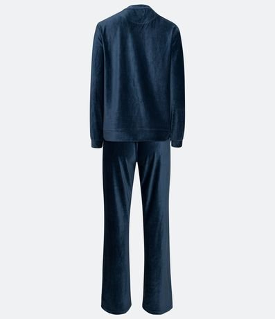 Pijama Largo en Plush con Textura Acanalada y Bordado Lettering 6