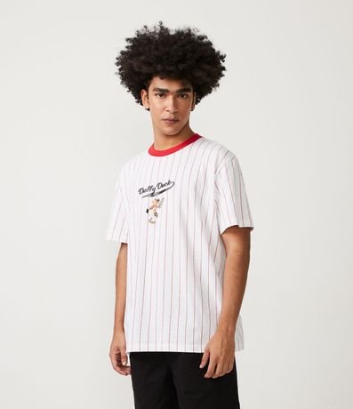 Remera Regular en Media Malla con Estampado do Pato Lucas 1