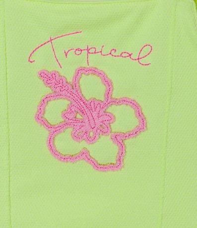 Blusa Musculosa Infantil con Bordado de Flor Tropical - Talle 5 a 14 años 3