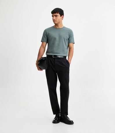 Remera Slim en Algodón con Textura Acanalada 2