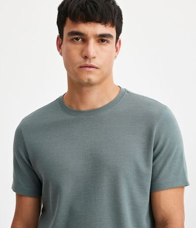 Remera Slim en Algodón con Textura Acanalada 3