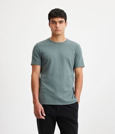 Remera Slim en Algodón con Textura Acanalada 5