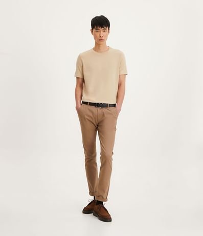 Remera Slim en Algodón con Textura Acanalada 2