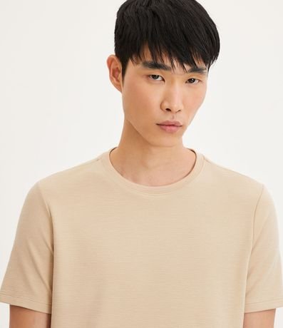 Remera Slim en Algodón con Textura Acanalada 5