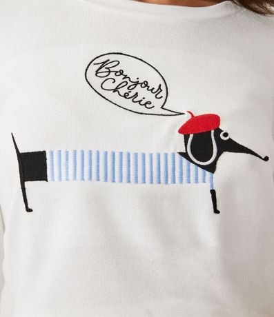 Pijama Largo de Punto con Estampado de Perro 4