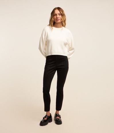Pantalón Legging en Material Sintético con Recortes Verticales 2