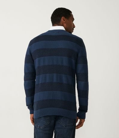 Suéter Comfort en Algodón Texturizado con Rayas 3