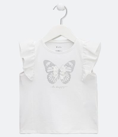 Blusa Infantil Estampado Mariposa en Organza - Talle 1 a 5 años 1