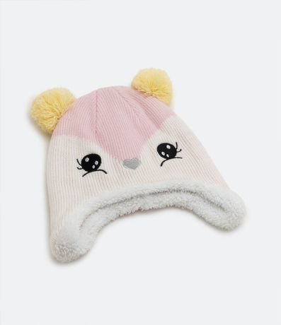 Gorro Infantil con pompones y Tapa Orejas de Sherpa 1