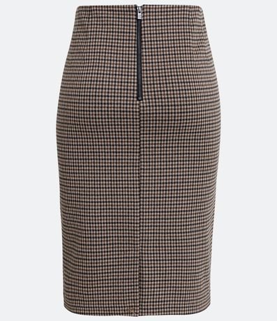 Pollera Lapis en Ponto Roma con Estampados en Cuadros 2