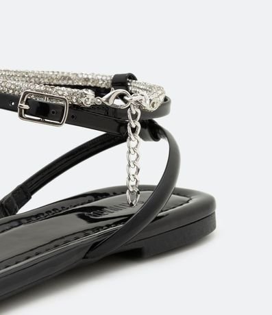 Sandália Rasteira Metalizado Acompanha Tornozeleira 2