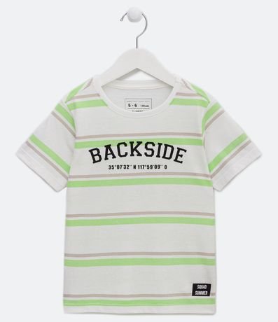 Remera Infantil Rayada con Lettering Backside - Talle 5 a 14 años 1