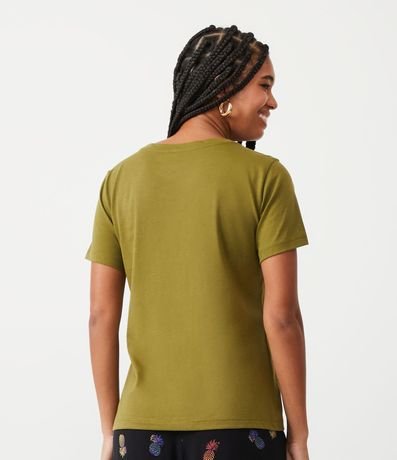 Blusa Alargada Básica en Algodón con Cuello Redondo y Manga Corta 3