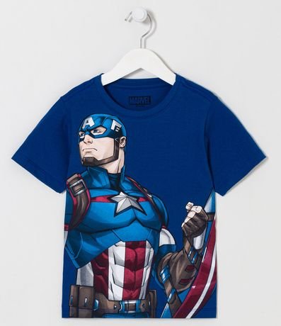 Remera Infantil Estampado Capitán América con Escudo - Talle 3 a 10 años 1