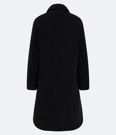 Campera Alargada en Sherpa con Bolsillos y Cierre Cruzado con Botones 7