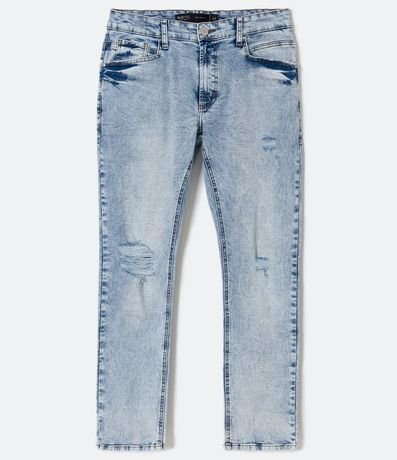 Pantalón Jeans Skinny con Efecto Jaspeado 5