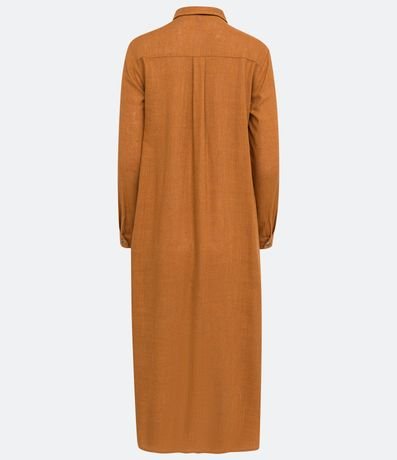 Vestido Chemise Alargado en Viscolino con Botones Contrastantes 7