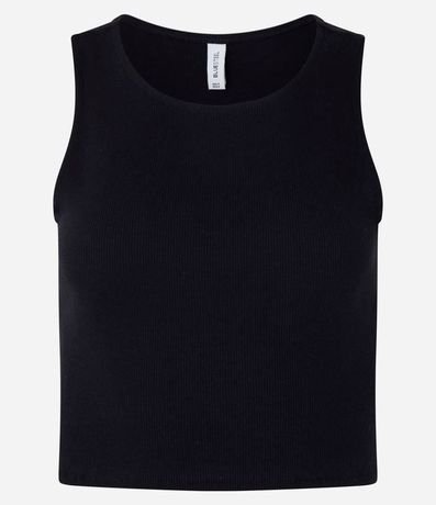 Blusa Cropped sin Mangas en Algodón Acanalado 4