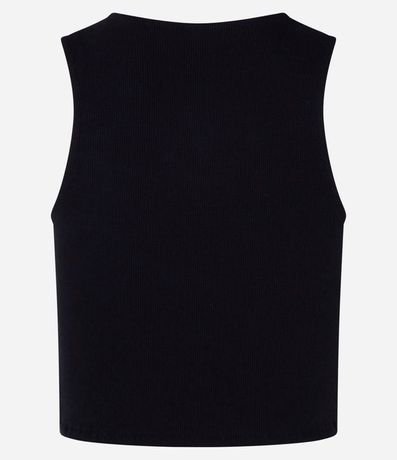 Blusa Cropped sin Mangas en Algodón Acanalado 6