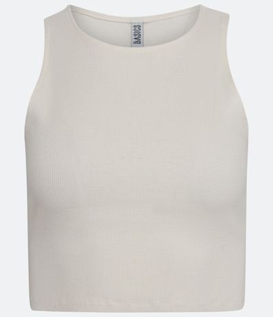 Blusa Cropped sin Mangas en Algodón Acanalado 5
