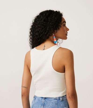 Blusa Cropped sin Mangas en Algodón Acanalado 3