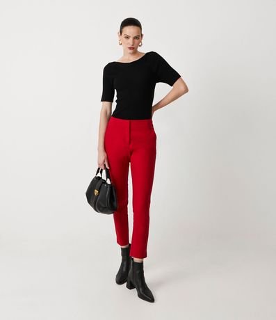 Pantalón Sastrería con Bolsillos Detanteros Sin Estampa