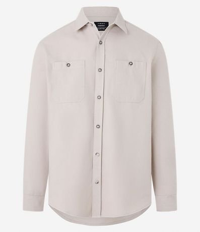 Camisa Regular en Algodón con Bolsillos y Manga Larga 6