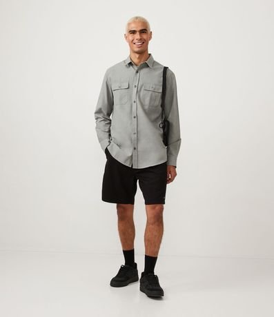 Camisa Regular en Algodón con Bolsillos y Manga Larga 2