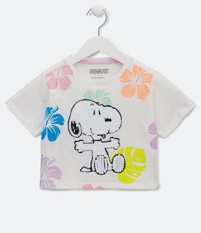 Blusa Cropped Infantil Estampado Snoopy - Talle 5 a 14 años 1