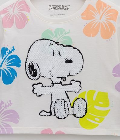 Blusa Cropped Infantil Estampado Snoopy - Talle 5 a 14 años 3