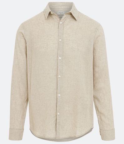 Camisa Comfort Básica en Lino Texturizado con Manga Larga 6