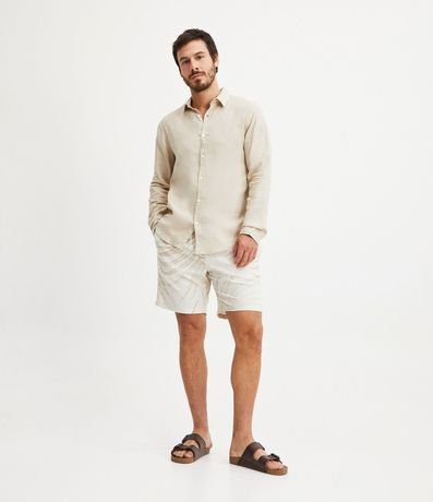 Camisa Comfort Básica en Lino Texturizado con Manga Larga 2