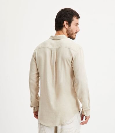 Camisa Comfort Básica en Lino Texturizado con Manga Larga 3